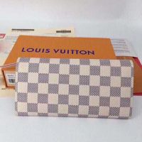 Louis Vuitton LV Women Emilie Wallet Damier Azur Canvas-Pink