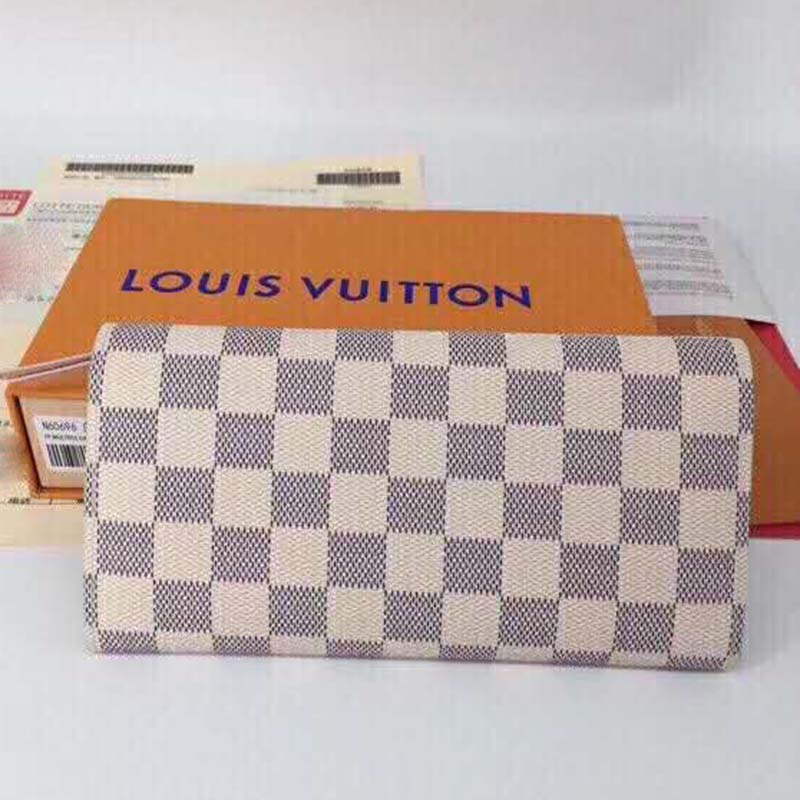 LOUIS VUITTON EMILIE WALLET DAMIER AZUR CANVAS PURSE WALLET Beige