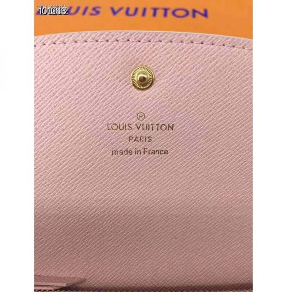 Louis Vuitton LV Women Emilie Wallet Damier Azur Canvas-Pink (8)