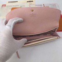 Louis Vuitton LV Women Emilie Wallet Damier Azur Canvas-Pink