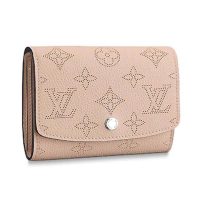 Louis Vuitton LV Women Iris Compact Wallet Mahina Perforated Calf Leather-Black