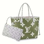 Borsa Louis Vuitton LV Neverfull MM da donna in tela monogramma - Verde scuro