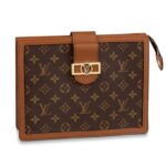 Louis Vuitton LV Pochette da donna in tela Dauphine Monogram - Marrone