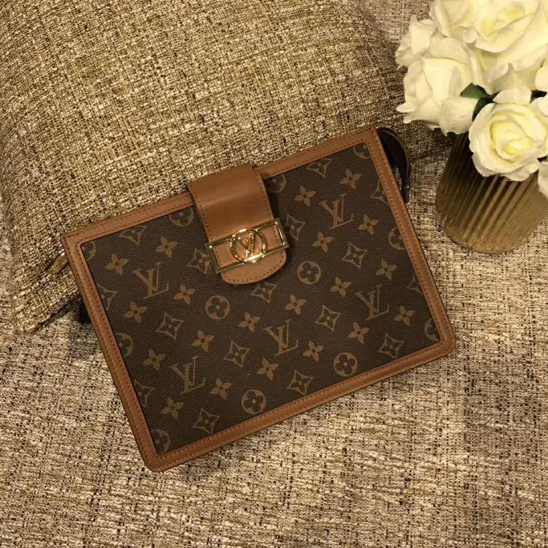 NEW LOUIS VUITTON DAUPHINE COMPACT MONOGRAM CANVAS WALLET Brown Cloth  ref.829466 - Joli Closet