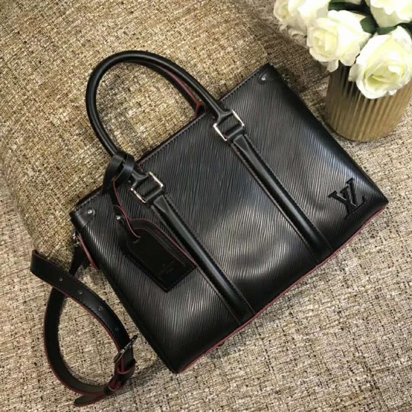 Louis Vuitton LV Women Soufflot MM in Epi Leather-Black (3)