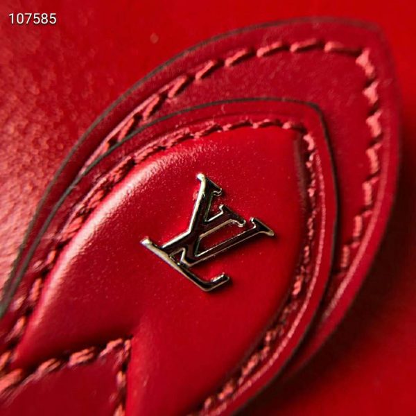 Louis Vuitton LV Women Tambourin Handbag Smooth Calf Leather-Red (2)