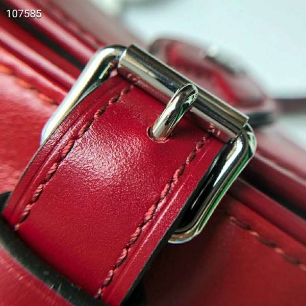 Louis Vuitton LV Women Tambourin Handbag Smooth Calf Leather-Red (3)