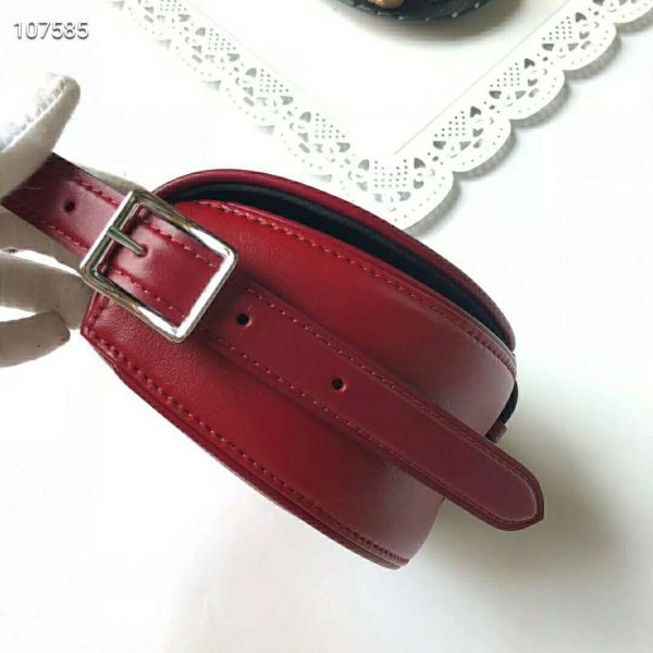 Louis Vuitton LV Women Tambourin Handbag Smooth Calf Leather-Red (9)