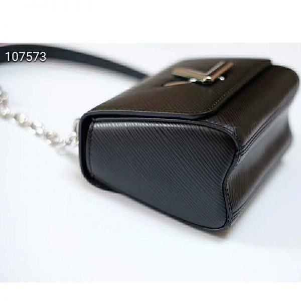 Louis Vuitton LV Women Twist Belt Chain Wallet Black Epi Leather (1)