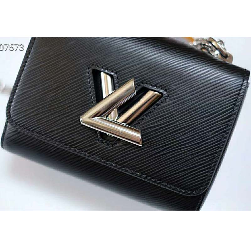 Twist belt wallet on chain leather crossbody bag Louis Vuitton Black in  Leather - 24628717