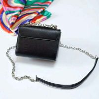 Louis Vuitton LV Women Twist Belt Chain Wallet Black Epi Leather