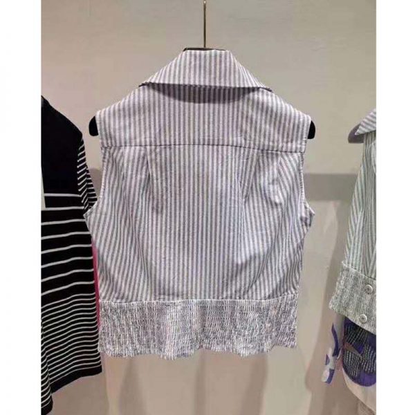 Chanel Women Blouse Cotton & Silk Voile White & Black (8)