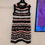 Chanel Women Dress Cotton & Viscose Pink White & Black - Image 3