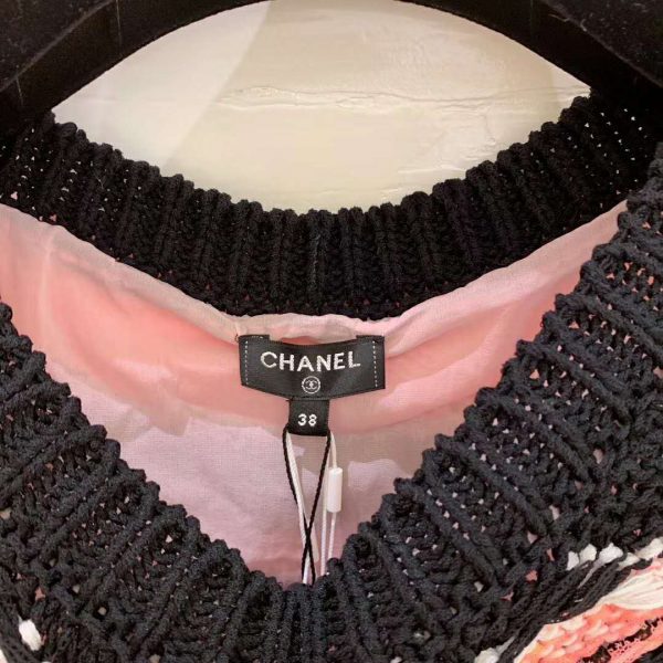 Chanel Women Dress Cotton & Viscose Pink White & Black (8)