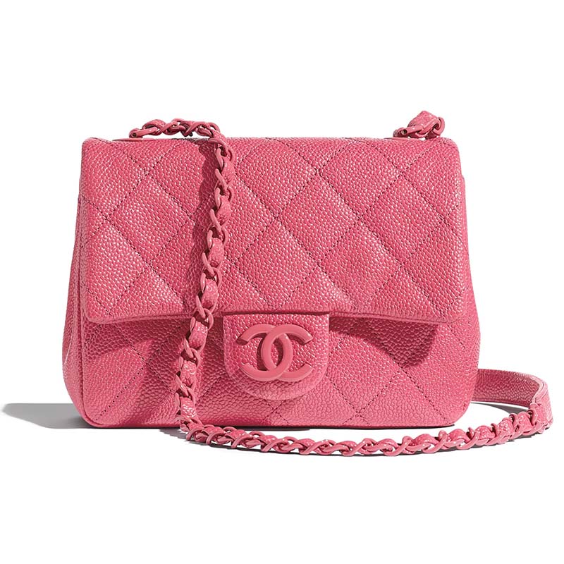 Chanel Women Flap Bag Grained Calfskin & Lacquered Metal - LULUX
