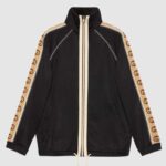 Giacca in jersey tecnico oversize Gucci GG da uomo con motivo Interlocking G-Nero