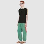 Gucci GG Men Polo with Interlocking G Stripe Black Cotton - Bild 11