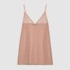 Gucci GG Tulle Lingerie Dress GG Embroidered Tulle Cotton-Sandy