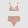 Gucci GG Tulle Lingerie Set GG Embroidered Tulle in Cotton-Sandy