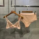 Gucci GG Tulle Lingerie Set GG Embroidered Tulle Cotton-Sandy - Image 3