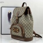 Gucci GG Unisex Gucci 1955 Horsebit Backpack Beige/Ebony Supreme Canvas – Bild 3