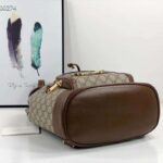 Gucci GG Unisex Gucci 1955 Horsebit Backpack Beige/Ebony Supreme Canvas – Bild 6
