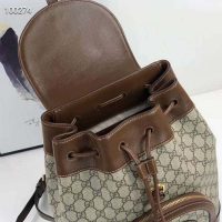 Gucci GG Unisex Gucci 1955 Horsebit Backpack BeigeEbony Supreme Canvas