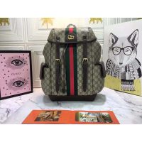 Gucci GG Unisex Ophidia GG Medium Backpack BeigeEbony Supreme Canvas