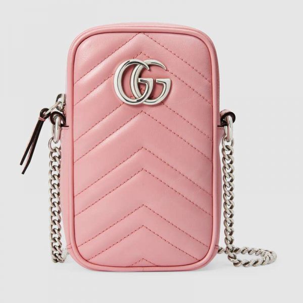Gucci GG Women GG Marmont Mini Bag Matelassé Chevron Leather-Pink