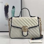 Gucci GG Women GG Marmont Mini Top Handle Bag-White - Image 2