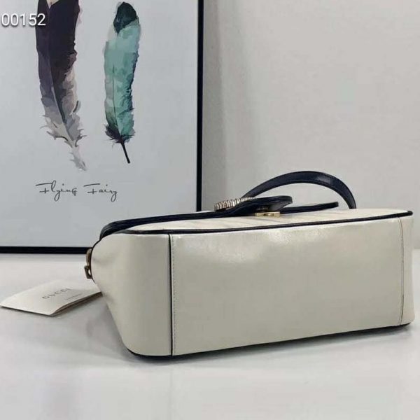 Gucci GG Women GG Marmont Mini Top Handle Bag-White (7)