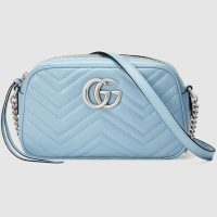 Gucci GG Women GG Marmont Small Shoulder Bag Matelassé Chevron Leather-Pink