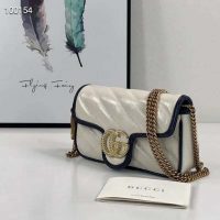 Gucci GG Women GG Marmont Super Mini Bag White Diagonal Matelassé