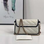 Gucci GG Women GG Marmont Super Mini Bag White Diagonal Matelassé – Image 5