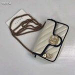 Gucci GG Women GG Marmont Super Mini Bag White Diagonal Matelassé – Image 2