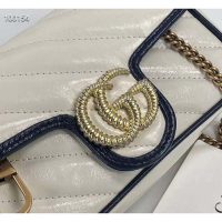 Gucci GG Women GG Marmont Super Mini Bag White Diagonal Matelassé