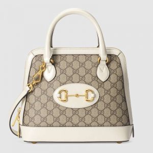 Gucci GG Women Gucci 1955 Horsebit Small Top Handle-White