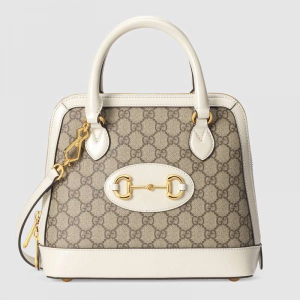 Gucci GG Women Gucci 1955 Horsebit Small Top Handle-White