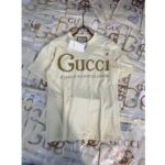 Gucci GG Women Gucci Glitter Print T-Shirt Cotton-White - Image 2