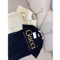 Gucci GG Women Gucci Glitter Print T-Shirt Cotton-White