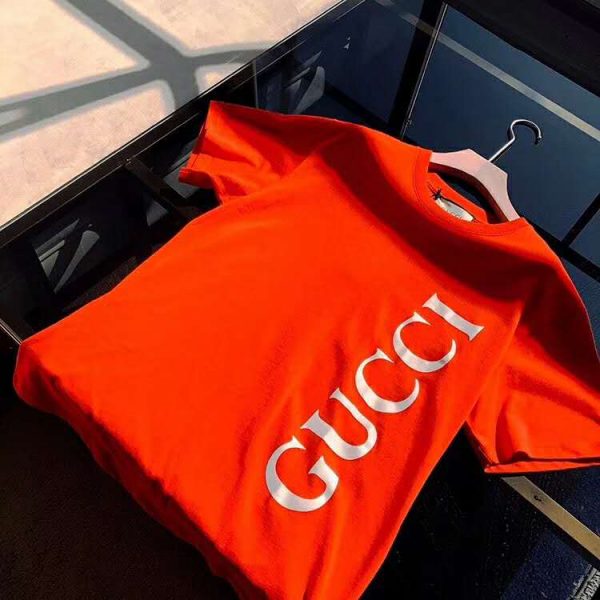 Gucci GG Women Gucci Print Oversize T-Shirt Red Cotton (3)