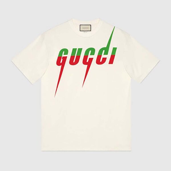 Gucci GG Women Oversize Cotton T-Shirt Gucci Blade-White (5)