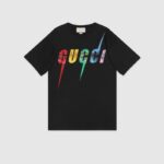 Gucci GG Women Oversize T-Shirt with Gucci Blade Print-Black