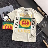 Gucci GG Women Oversize T-Shirt with Gucci Logo-Whiteh Gucci Logo-White (1)