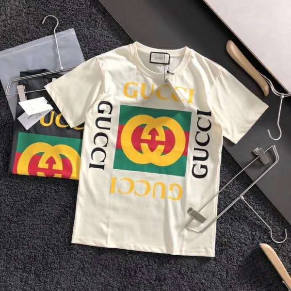 Gucci GG Women Oversize T-Shirt with Gucci Logo-White (3)