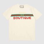 Gucci GG Women's Gucci Boutique Print T-Shirt-White