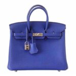 Hermes Birkin 25 Bag in Togo Leather with Gold Hardware-Navy