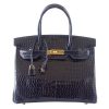 Hermes Birkin 30 Bag in Alligator Leather with Gold Hardware-Black