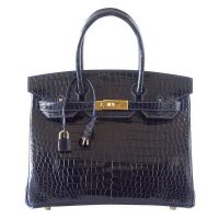 Hermes Birkin 30 Bag in Alligator Leather with Gold Hardware-Rose