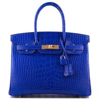 Hermes Birkin 30 Bag in Alligator Leather with Gold Hardware-Rose